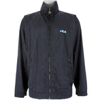 Fila - Black Big Logo Windbreaker 1990s 3X-Large Vintage Retro