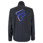 FILA - Black With Blue Big Logo Windbreaker 1990s 2X-Large