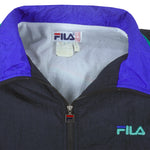 Fila - Black Big Logo Windbreaker 1990s 3X-Large Vintage Retro