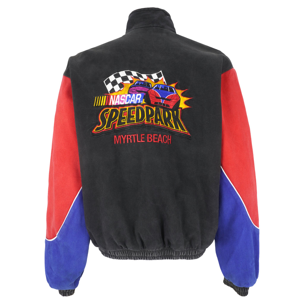 NASCAR - Speed Park Myrtle Beach Zip-Up Jacket 1990s Large Vintage Retro