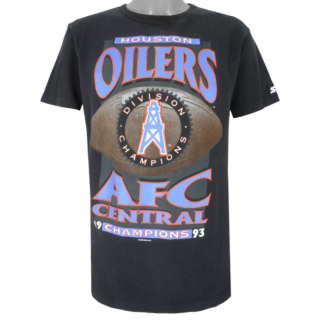 Vintage Starter - Black Houston Oilers, AFC Champions T-Shirt 1993