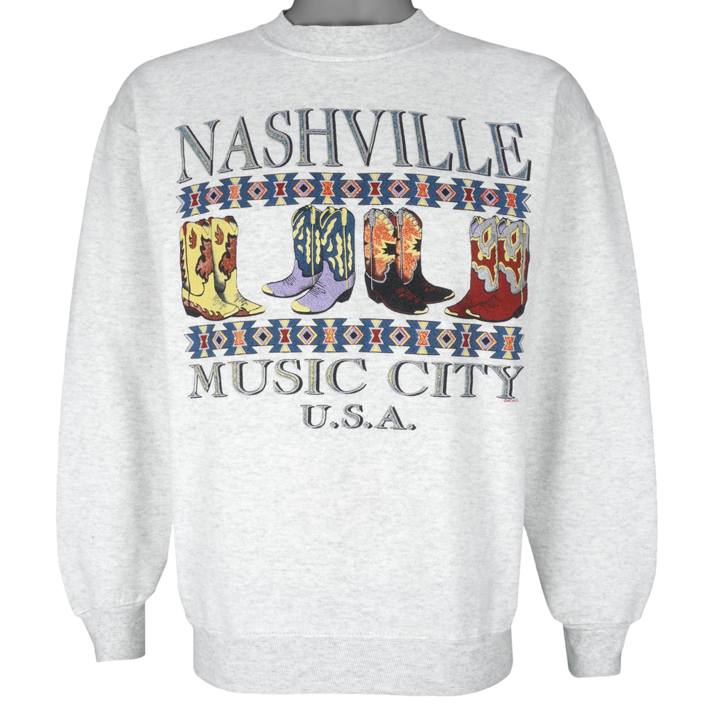 Vintage - Nashville Music City Sweatshirt 1990s Large Vintage Retro