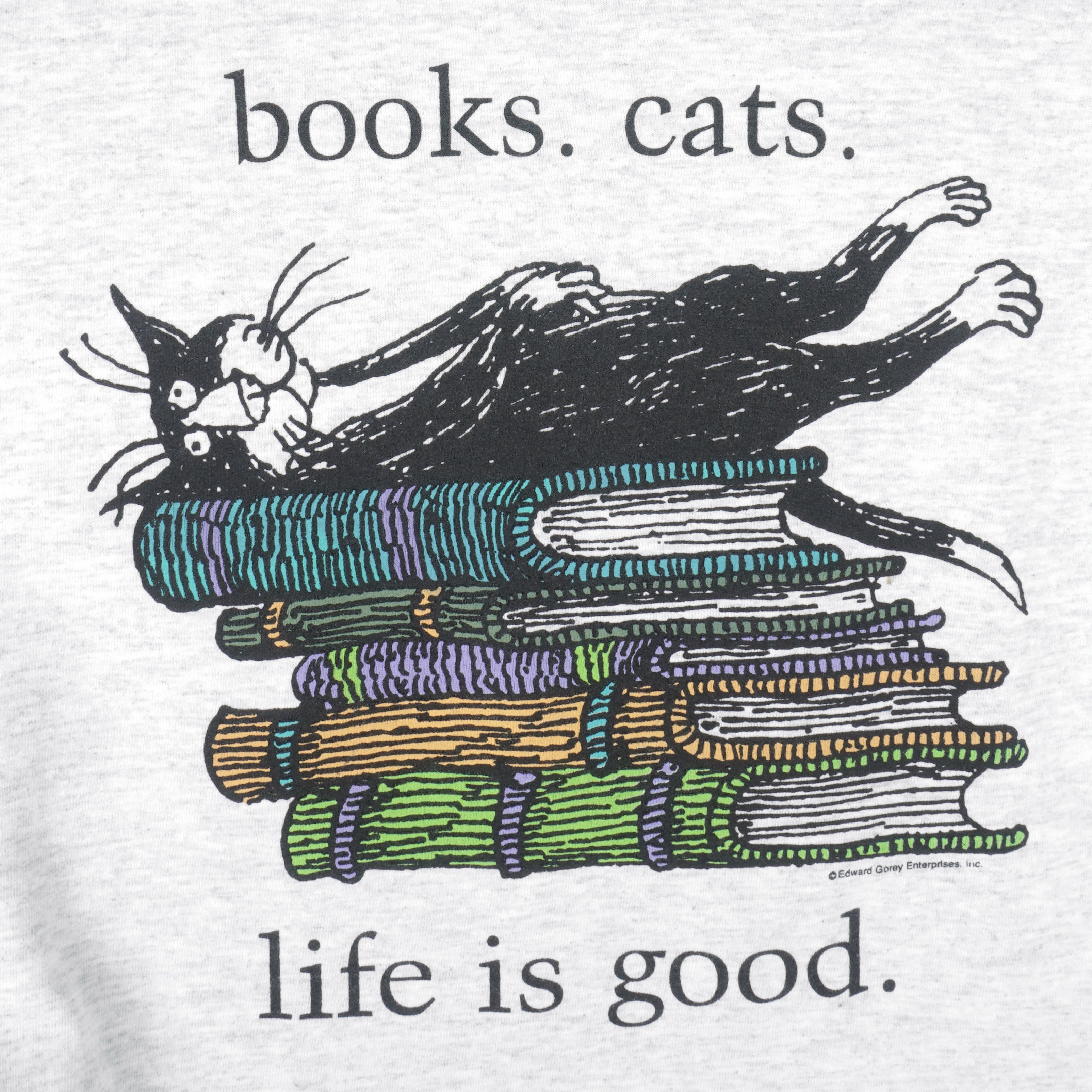 Books and cats deals life is good sweatshirt