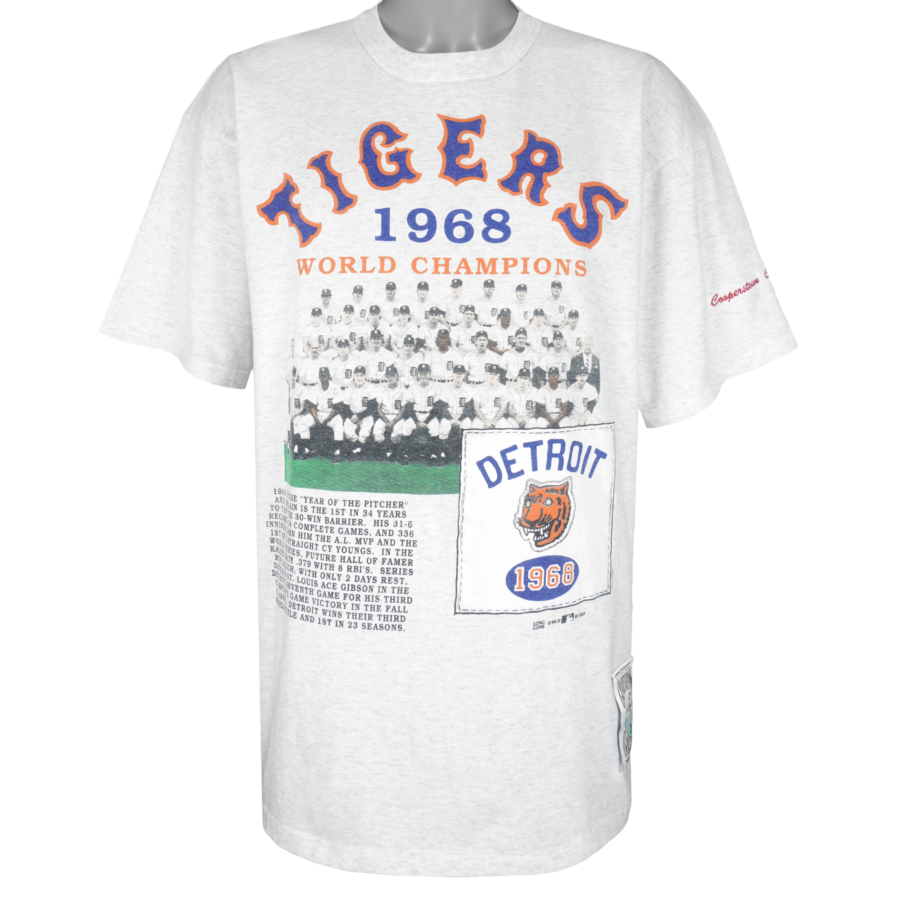 Vintage MLB (Long Gone) - Detroit Tigers World Series Champions T-Shirt  1993 X-Large – Vintage Club Clothing