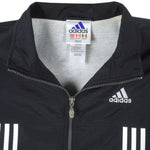 Adidas - Black Zip-Up Embroidered Windbreaker 1990s Small Vintage Retro