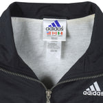 Adidas - Black Zip-Up Embroidered Windbreaker 1990s Small Vintage Retro