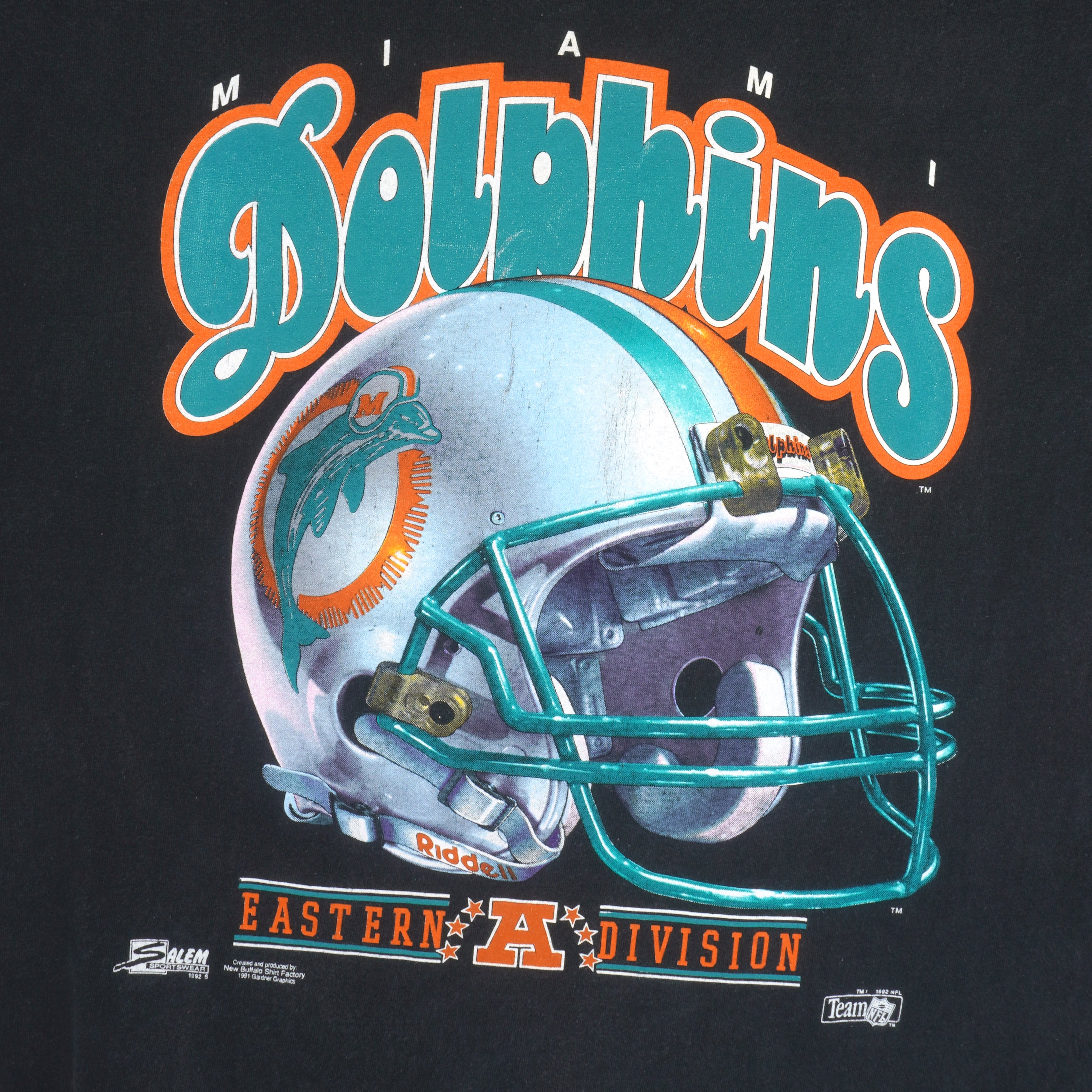 Vintage 90's Miami Dolphins Football Teal T Shirt Size XL 