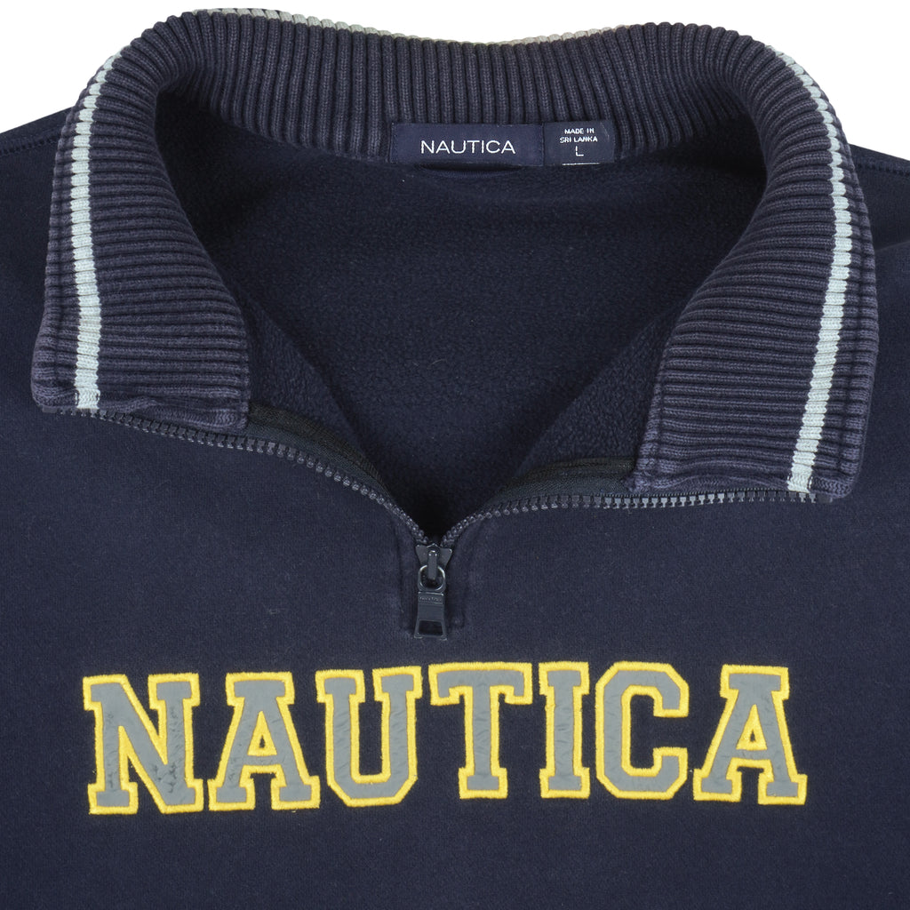 Nautica - Dark Blue Sweatshirt 1990s Large Vintage Retro