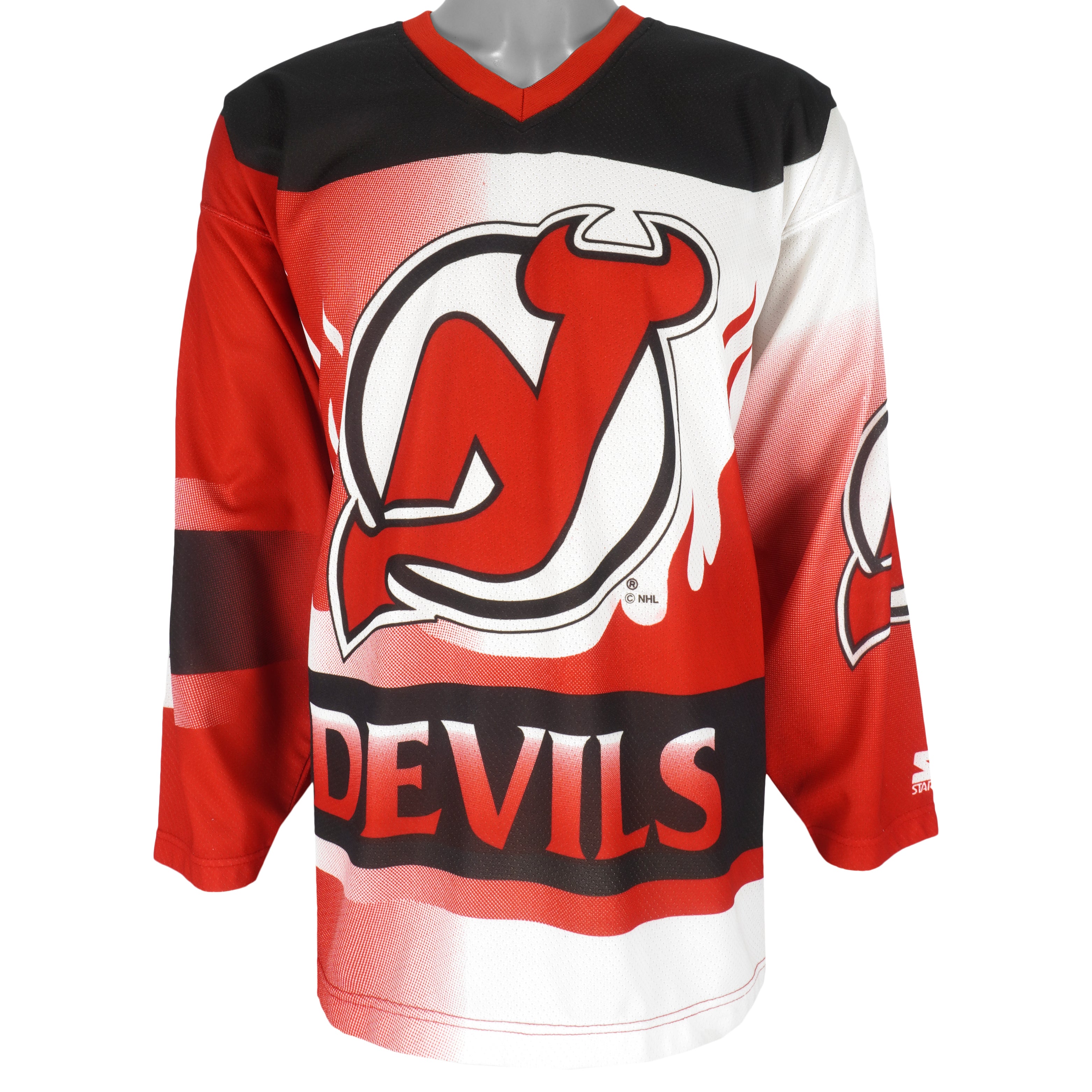 Vintage Starter New Jersey Devils (Large) Knit 90’s NHL Hockey Jersey Red