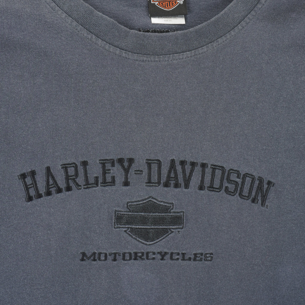 Harley Davidson - Grey Embroidered Crew Neck Sweatshirt 1990s XX-Large Vintage Retro
