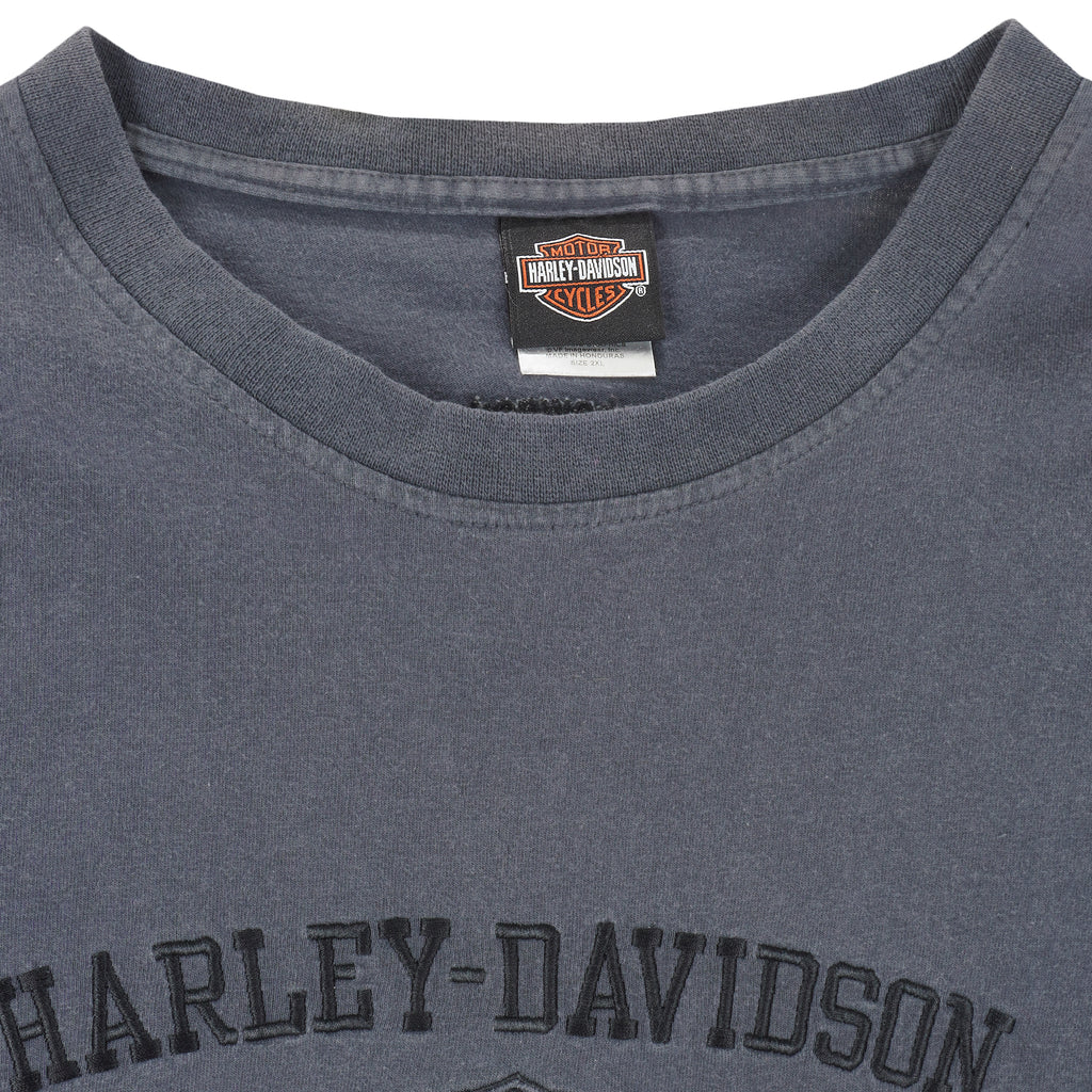 Harley Davidson - Grey Embroidered Crew Neck Sweatshirt 1990s XX-Large Vintage Retro