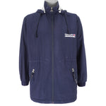 Reebok - Blue Zip-Up Hooded Classic Jacket 1990s Large Vintage Retro