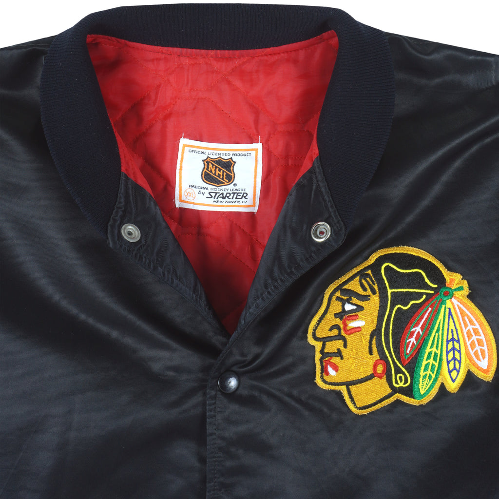 Starter - Chicago Blackhawks Satin Jacket 1990s XX-Large Vintage Retro Hockey