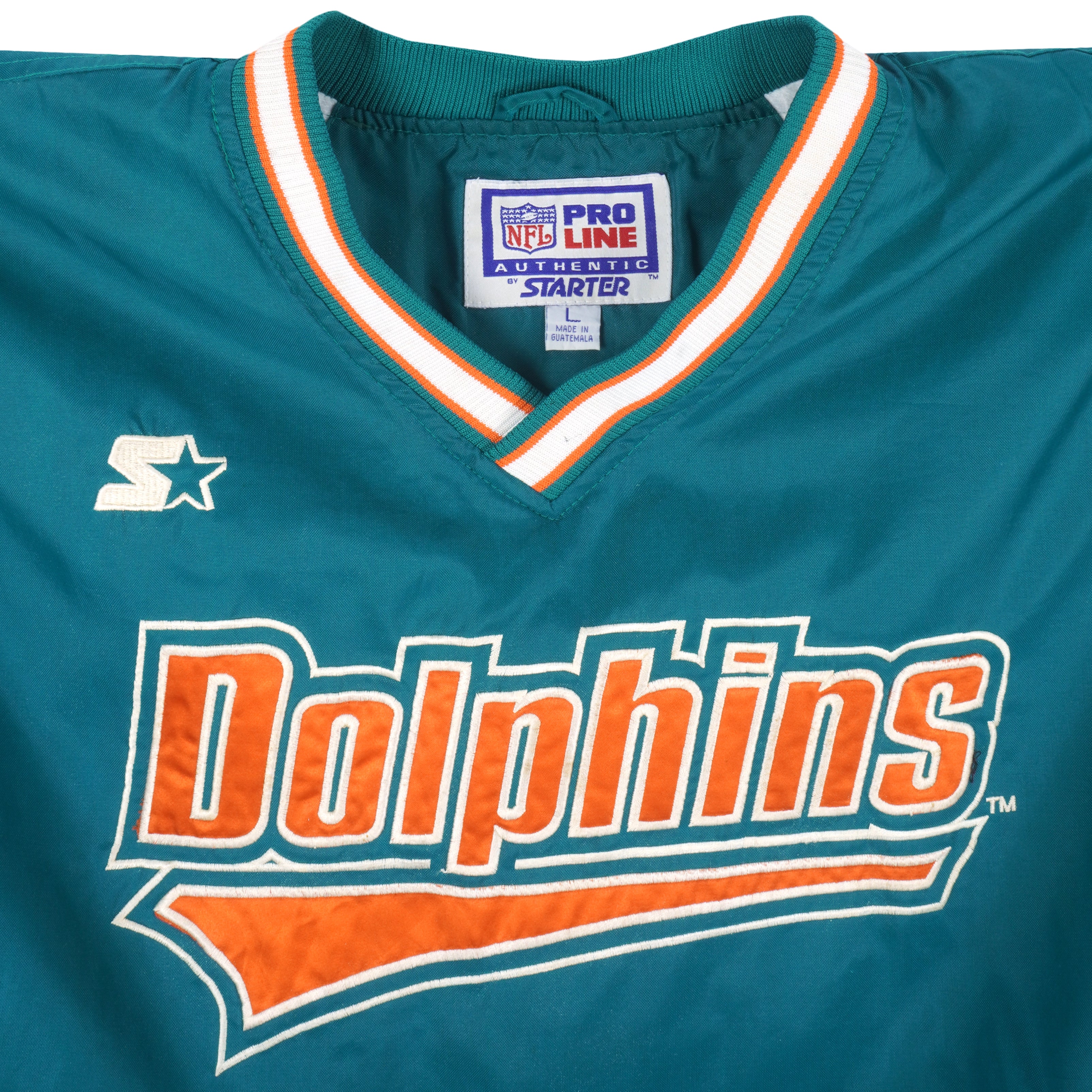 Vintage Starter - Miami 'Dolphins' Spell-Out Hooded Jacket 1990's Large –  Vintage Club Clothing