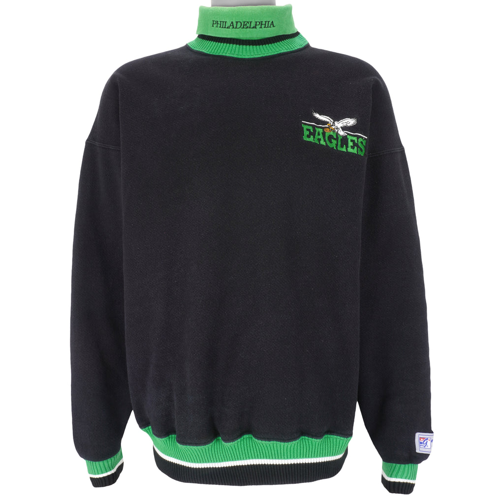 NFL - Philadelphia Eagles Embroidered Turtleneck Sweatshirt 1990s Large Vintage Retro Football