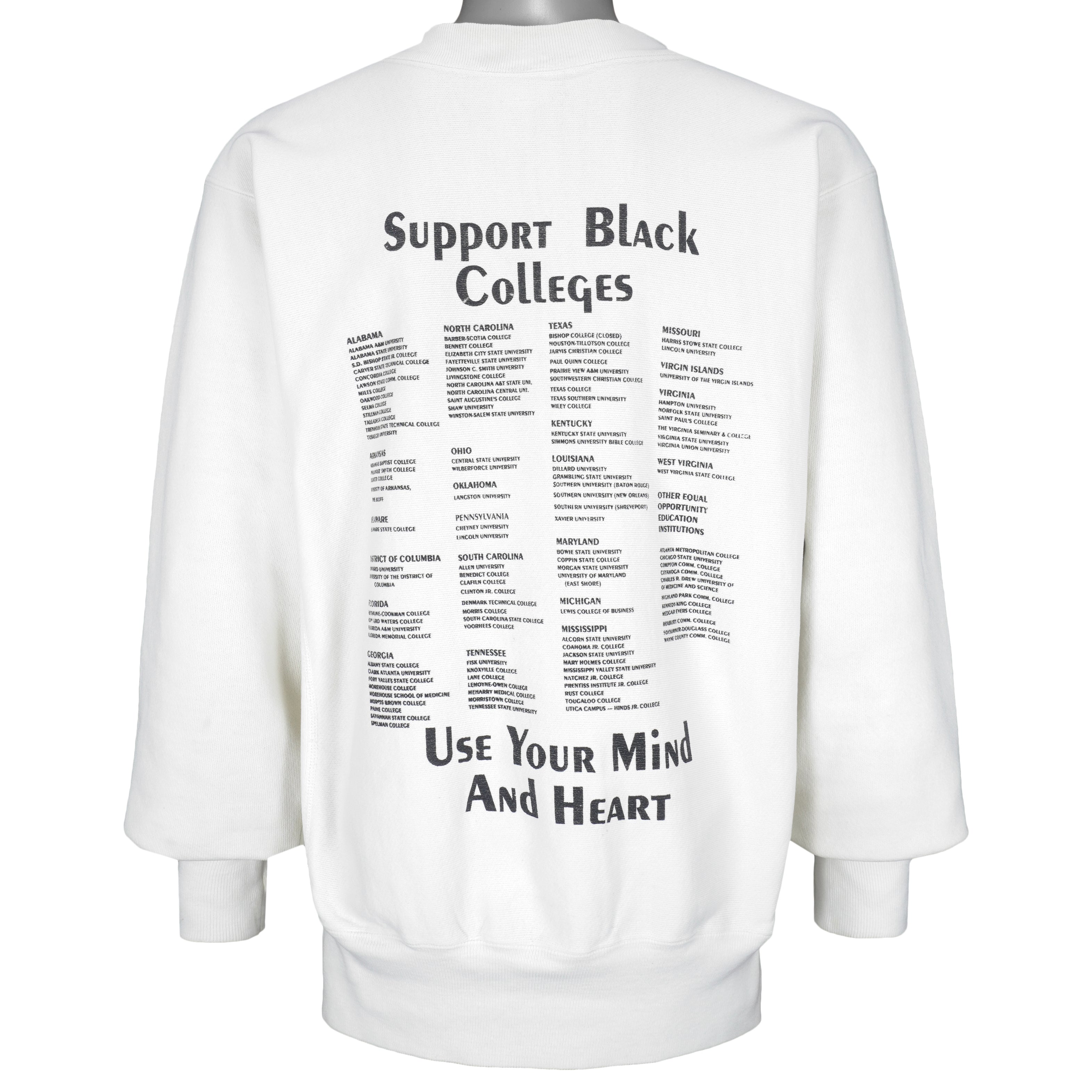 Black college sweatshirts fashion 90's