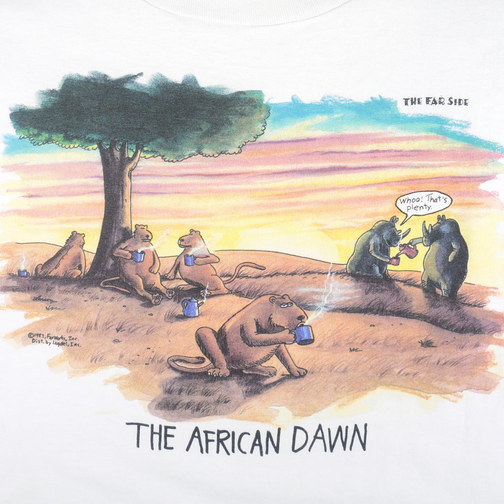 Vintage (The Far Side) - African Dawn T-Shirt 1987 X-Large Vintage Retro