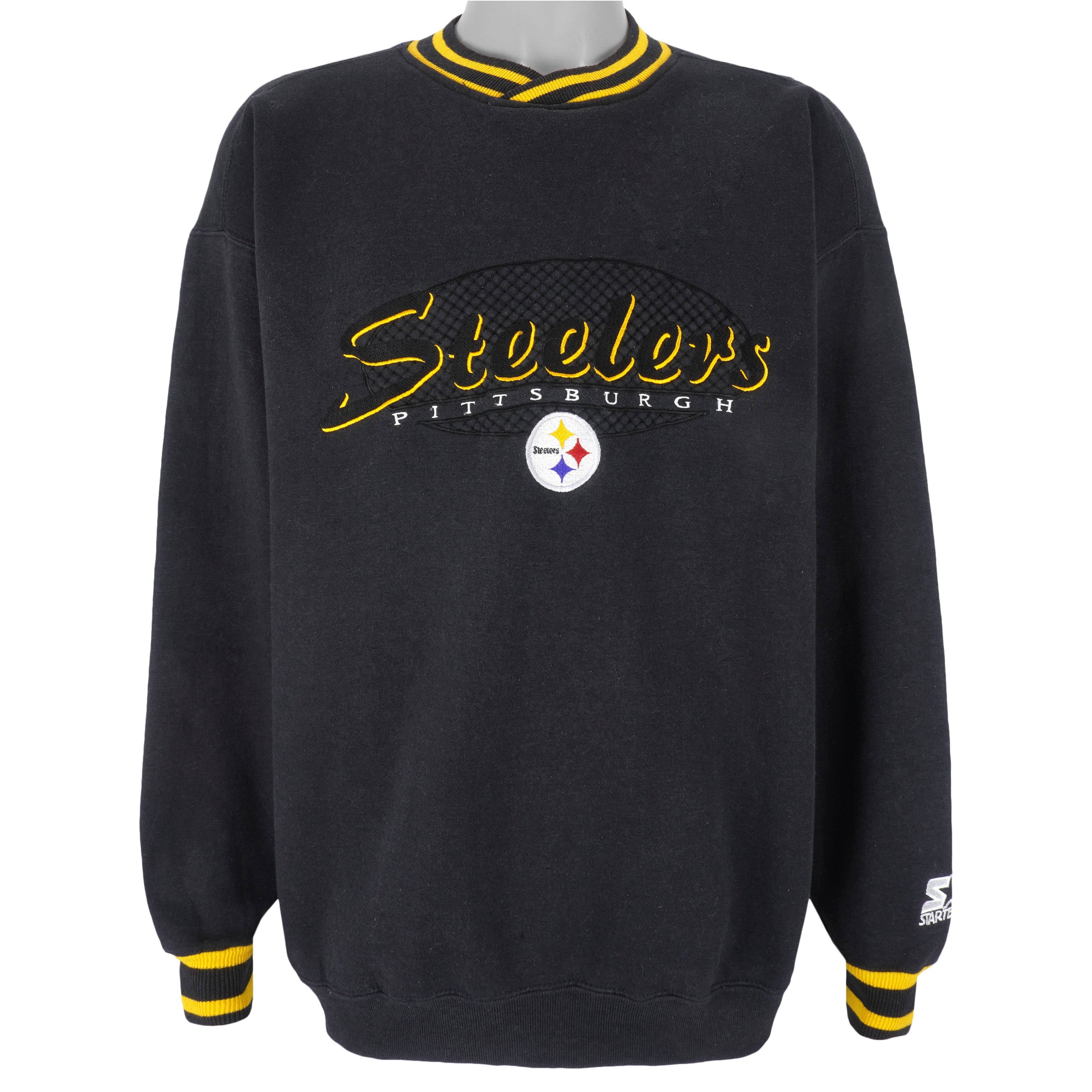 VINTAGE STEELERS EMBROIDERY SPELLOUT SWEATSHIRT MEDIUM