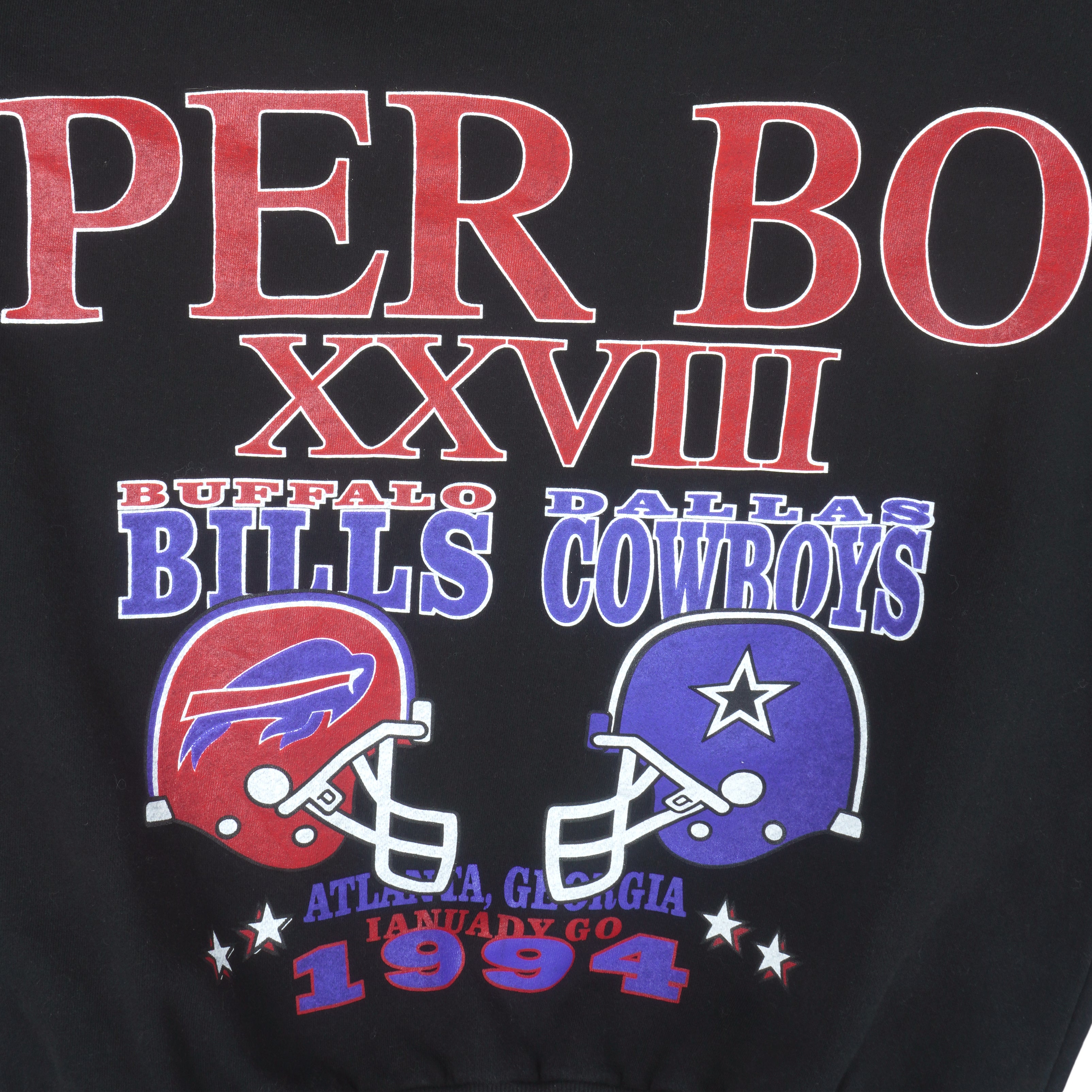 Vintage Super Bowl XXVIII T-shirt NFL Football Cowboys Bills 1994