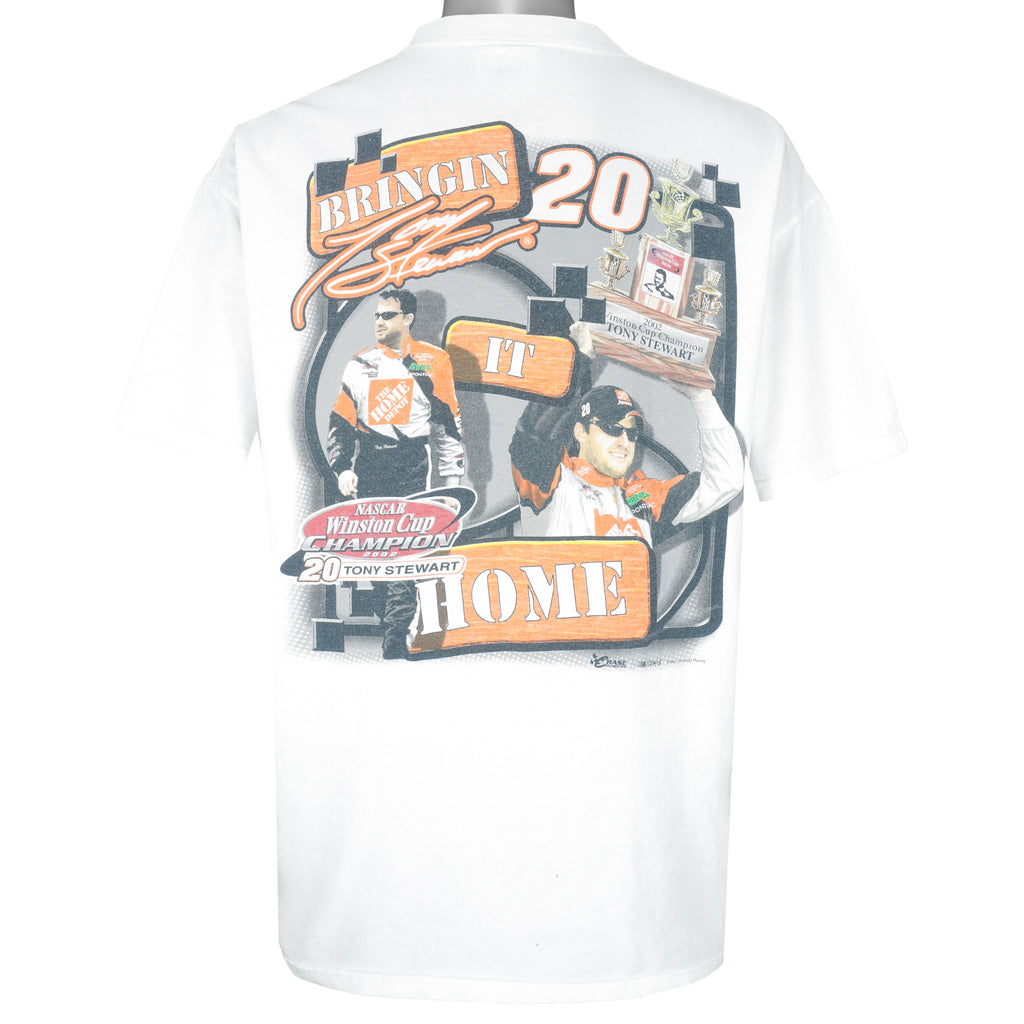 NASCAR (Chase) - Tony Stewart #20, Winston Cup Champion T-Shirt 2002 Large Vintage Retro