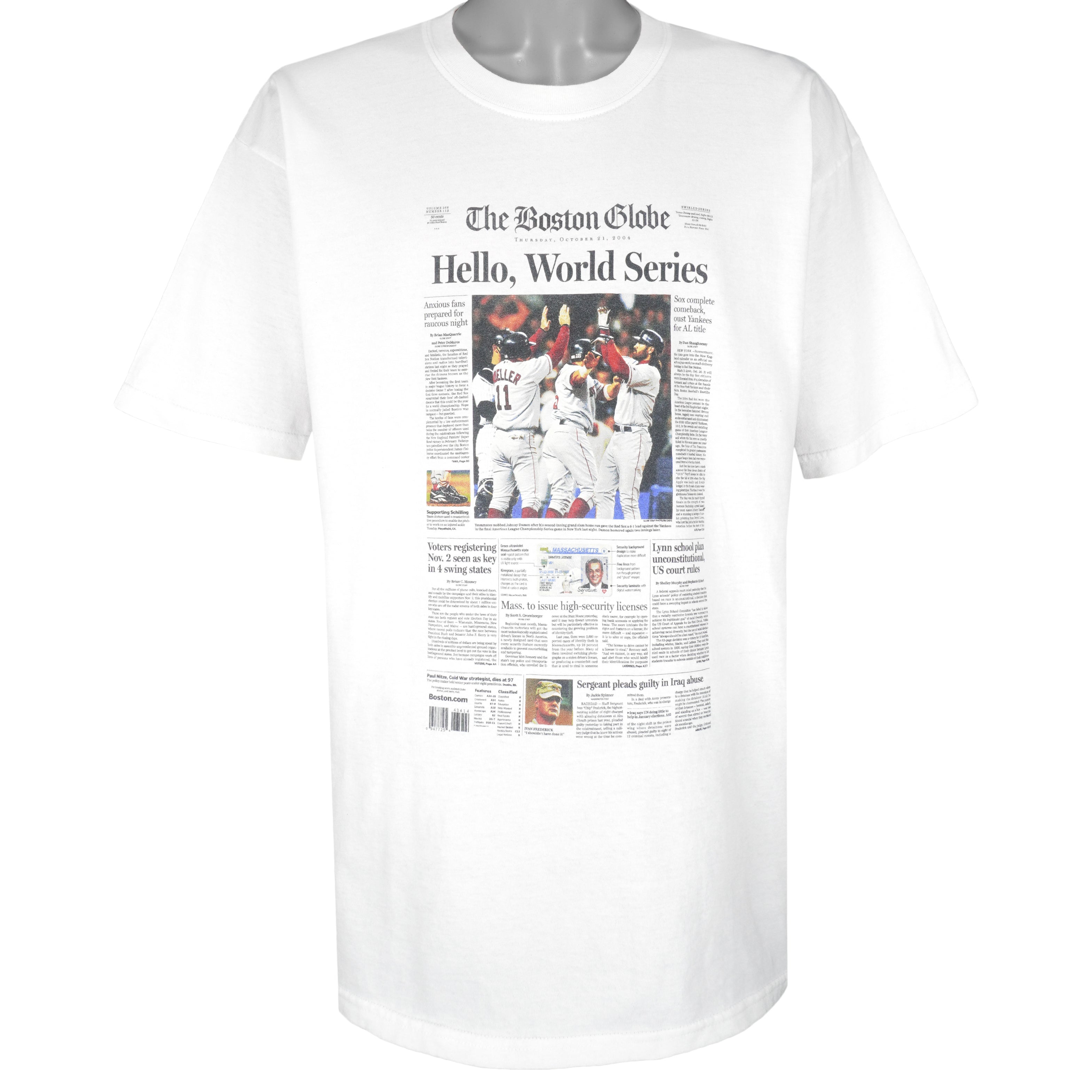 Gildan Heavy 2004 Boston Red Sox World Champions Caricature T-Shirt