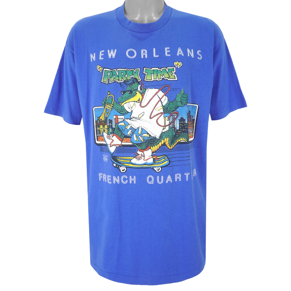 Vintage (Hanes) - New Orleans Party Time T-Shirt 1990s XX-Large Vintage Retro 