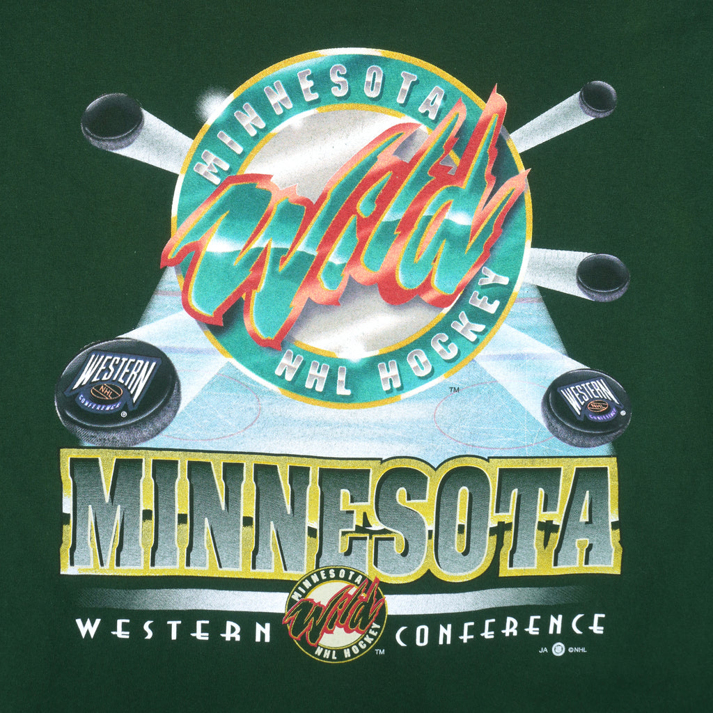 NHL - Minnesota Wild Big Logo T-Shirt 1990s XX-Large Vintage Retro Hockey