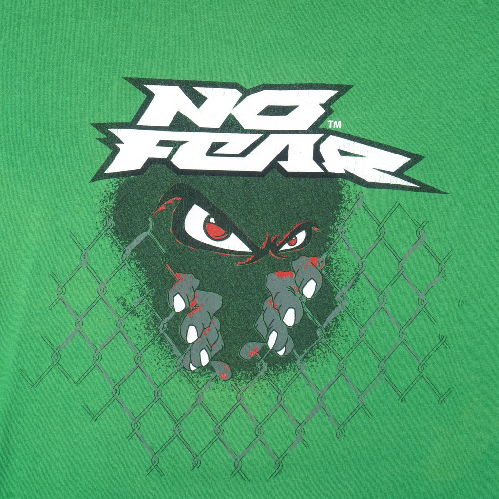 Vintage (No Fear) - Green Eyes T-Shirt 1990s X-Large Vinage Retro