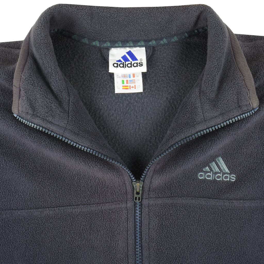 Adidas - Embroidered Zip-Up Fleece Jacket 1990s Small Vintage Retro