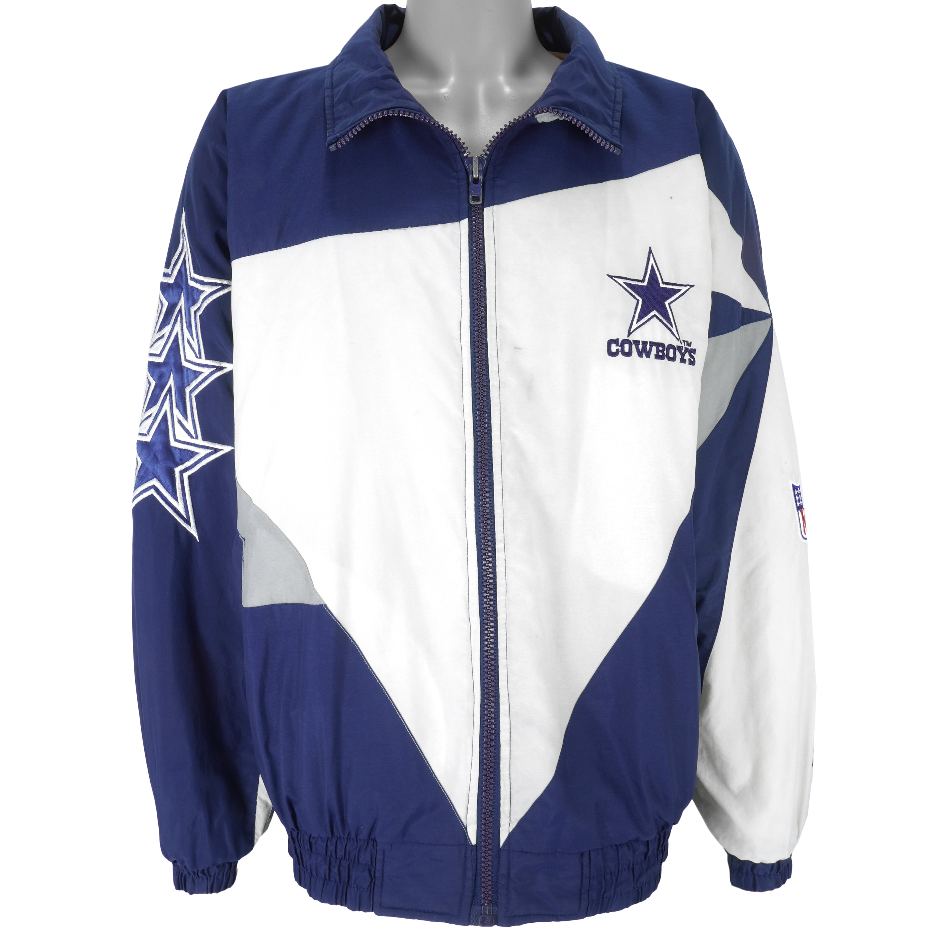 Vintage Dallas Cowboys Bomber Jacket Chalk Line Made USA Size 