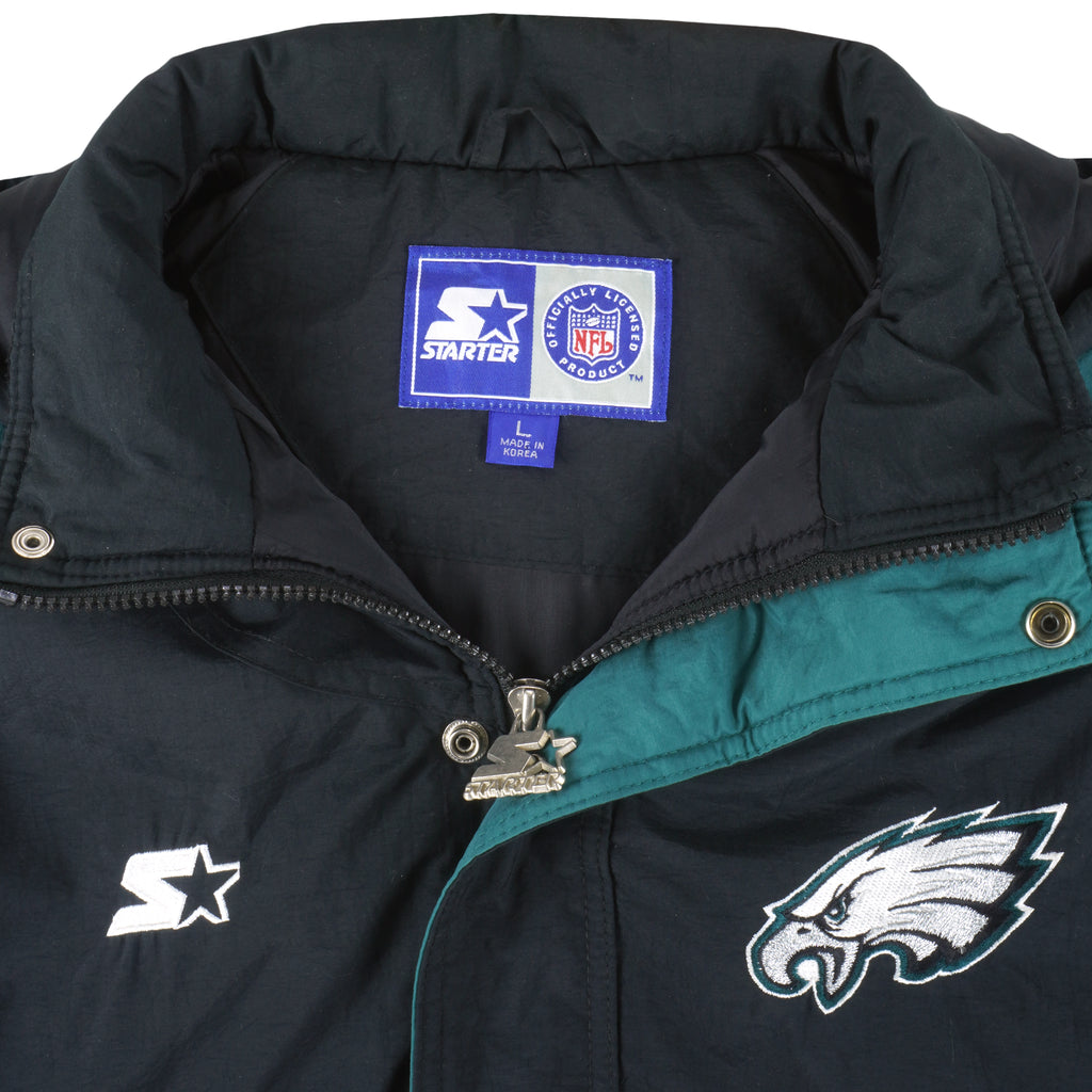 Starter - Philadelphia Eagles Hooded Jacket 1990s Large Vintage Retro Football