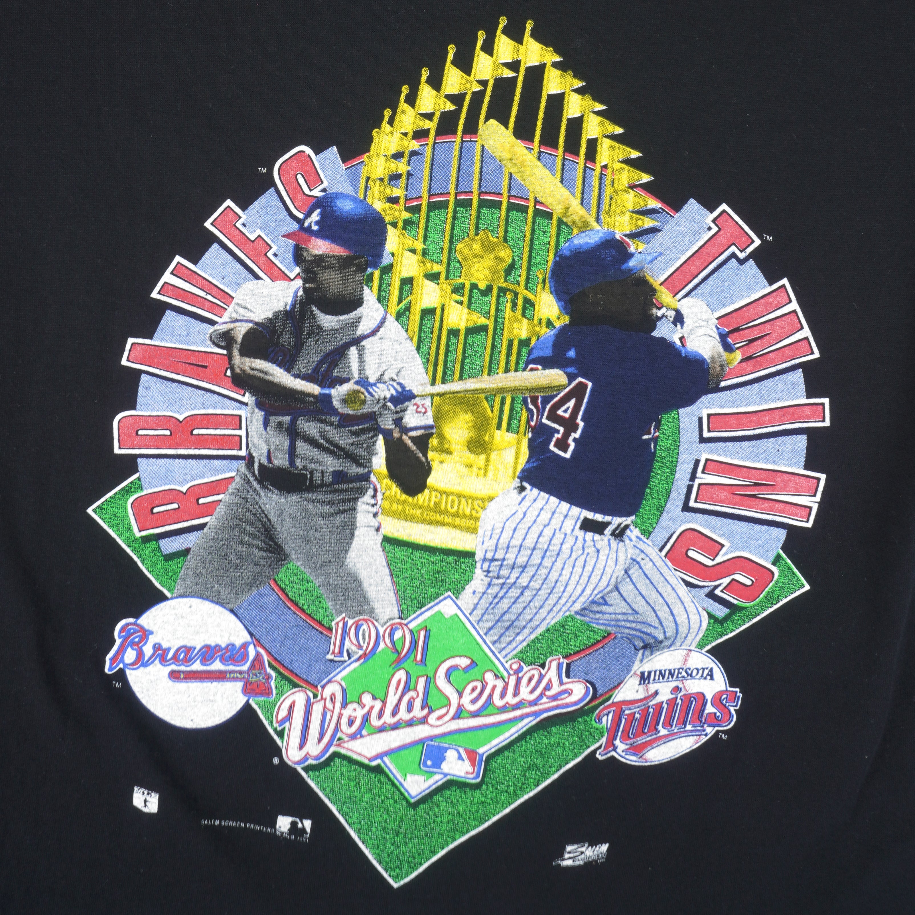 Vintage MLB (Salem) - World Series Champs Minnesota Twins VS Atlanta Braves  T-Shirt 1991 Large – Vintage Club Clothing