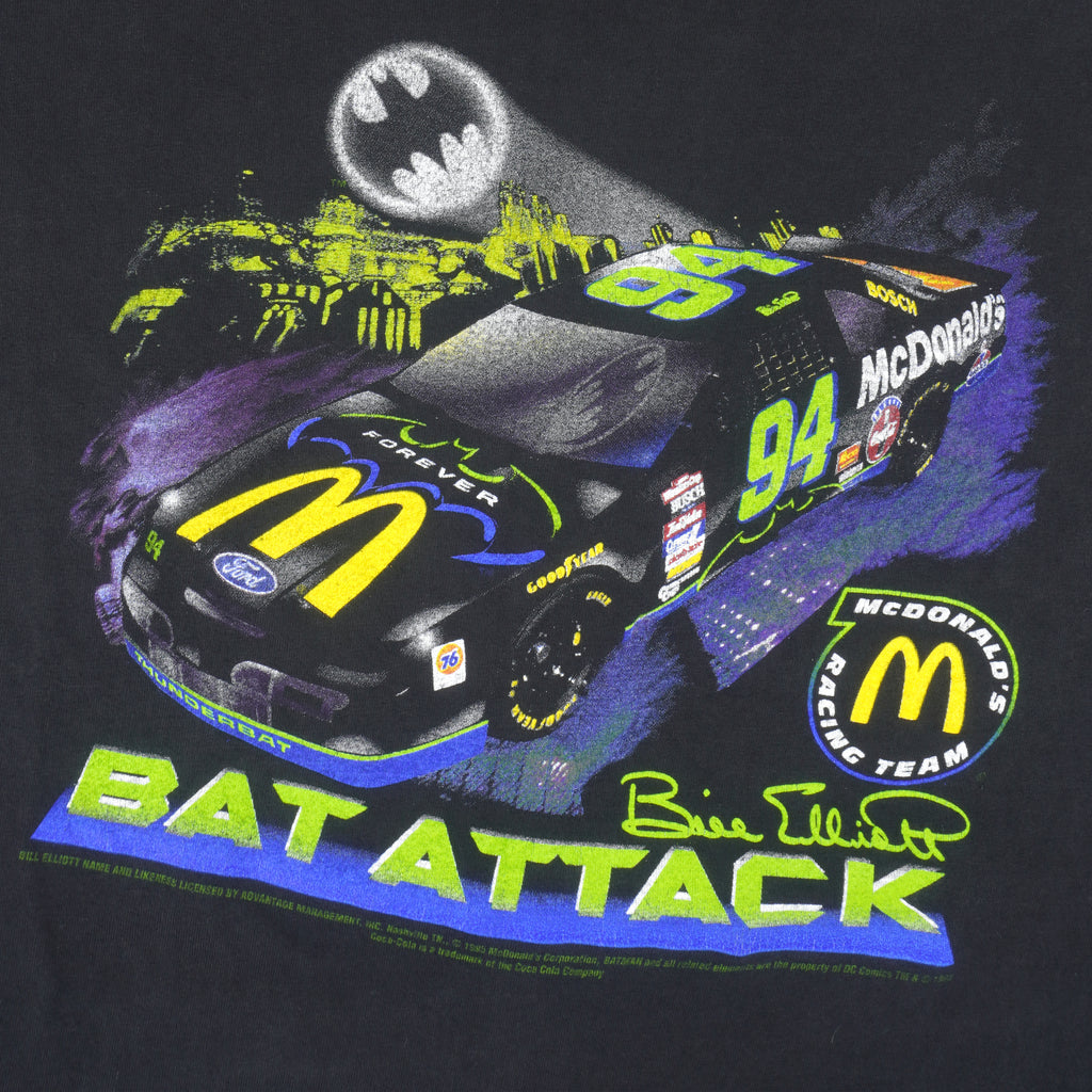 NASCAR (Hanes) - Bill Elliott Bat Attack T-Shirt 1995 X-Large Vintage Retro