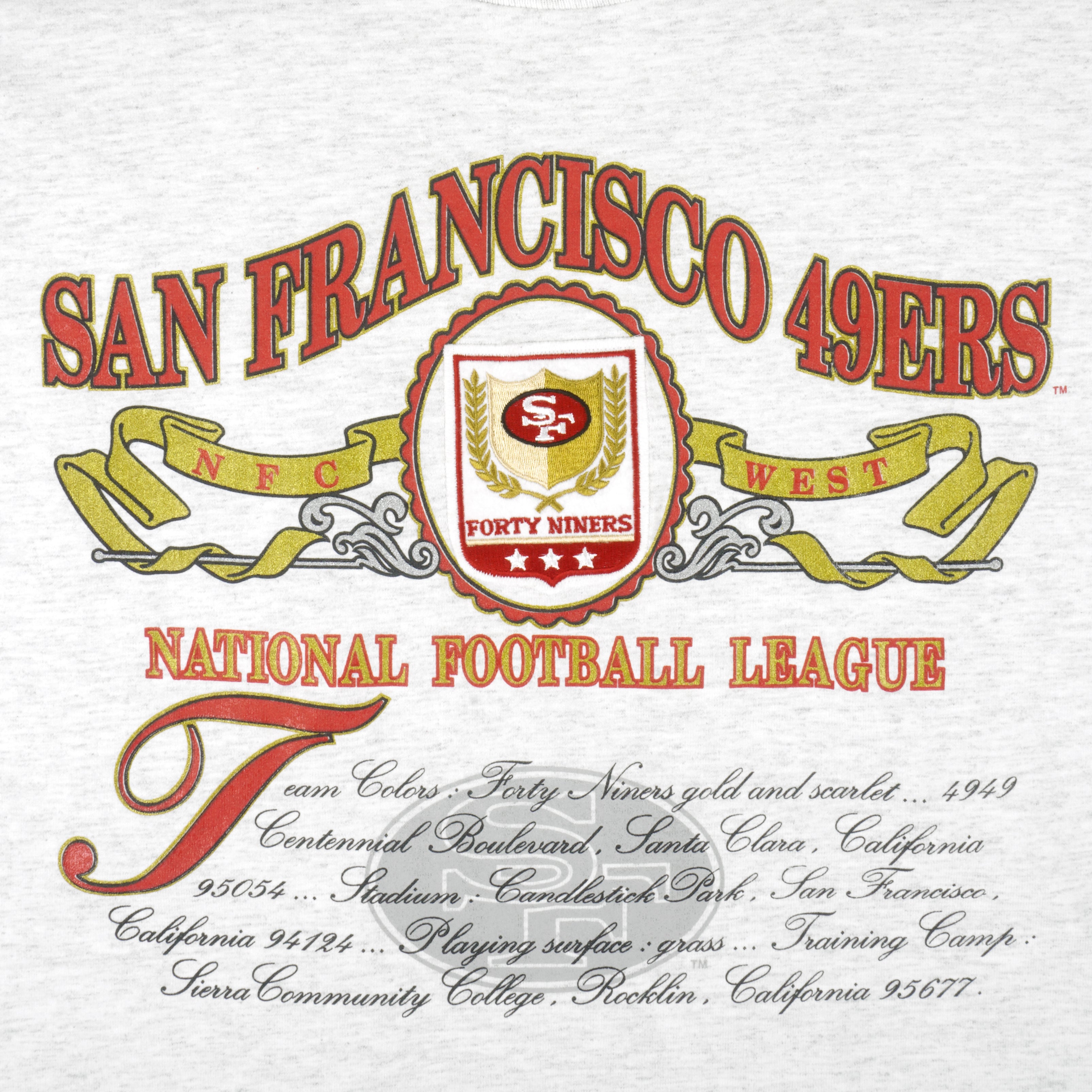 Vintage San Francisco California 49ers Forty Niners Football T 