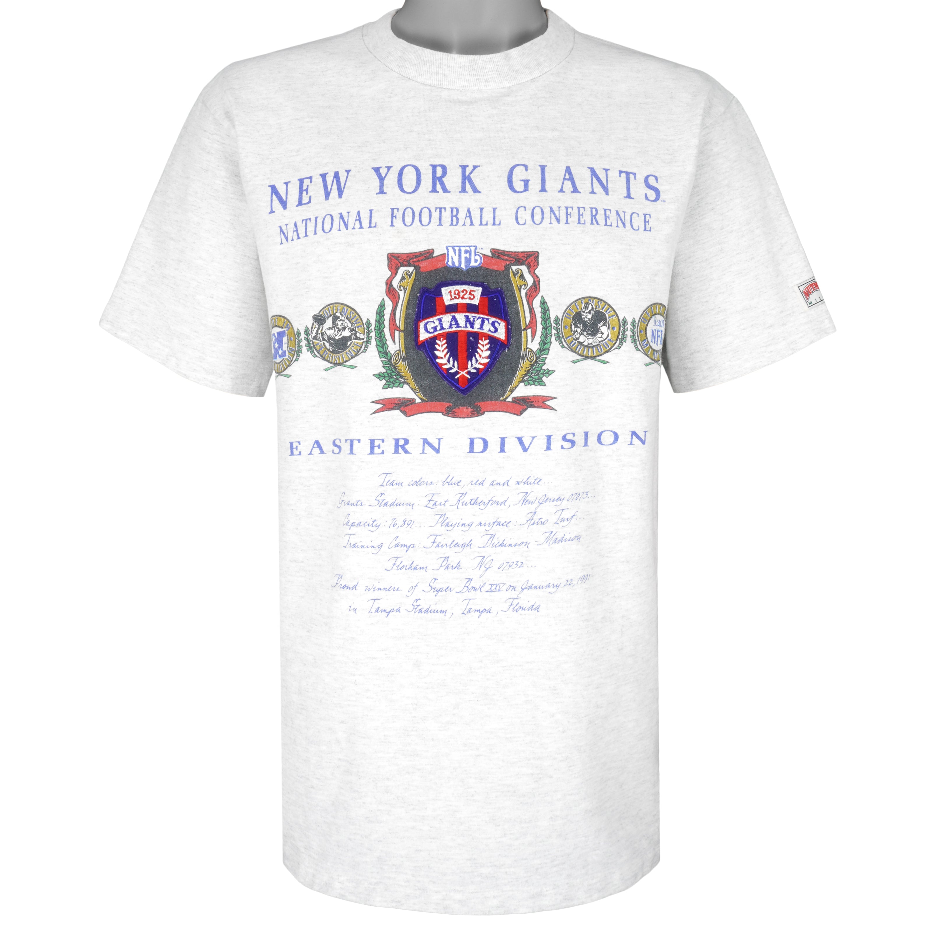 1990 Vintage New York Giants Nutmeg Tee - L — Thrift Row