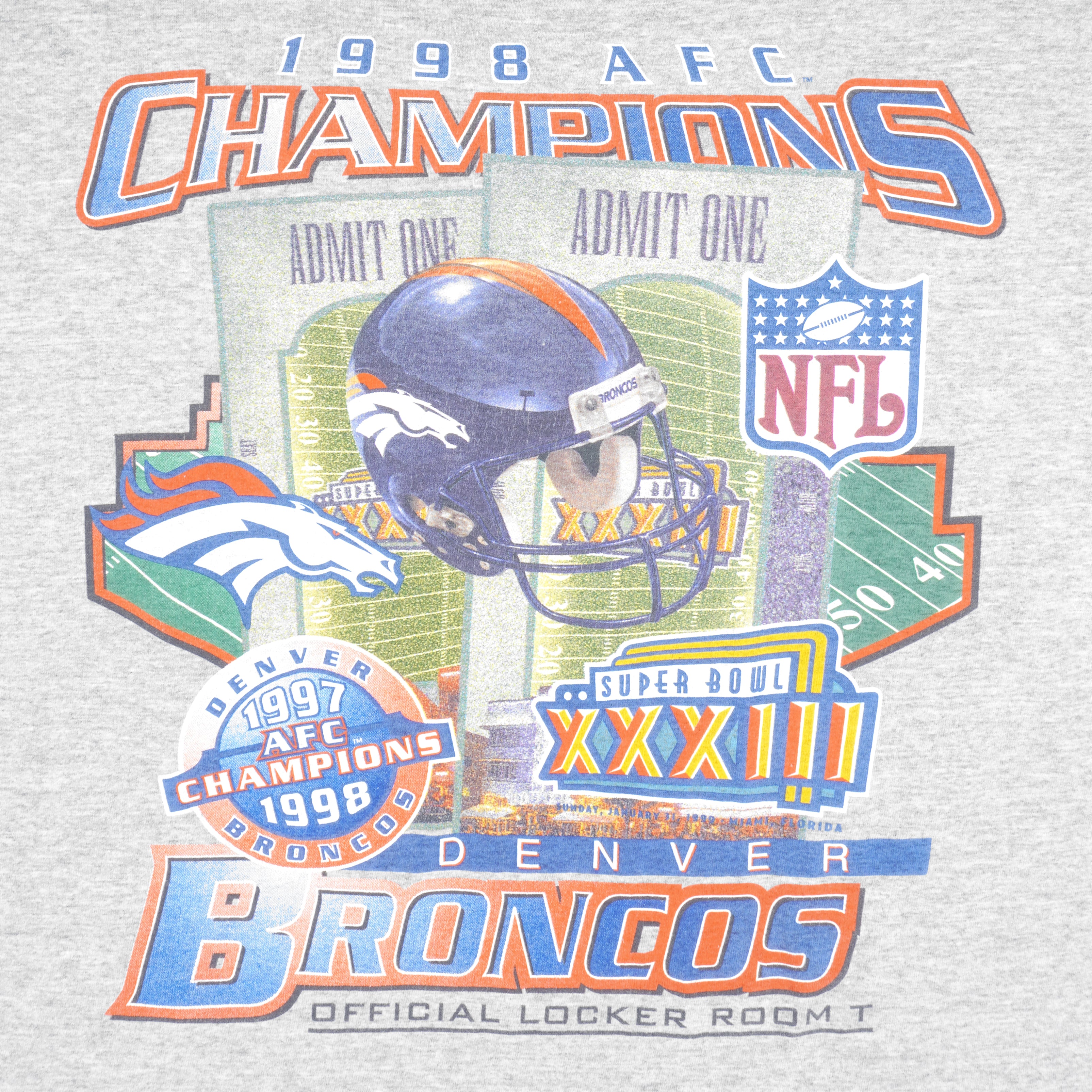 Vintage Denver Broncos Football Super Bowl Champions 1998 T-Shirt by Lee