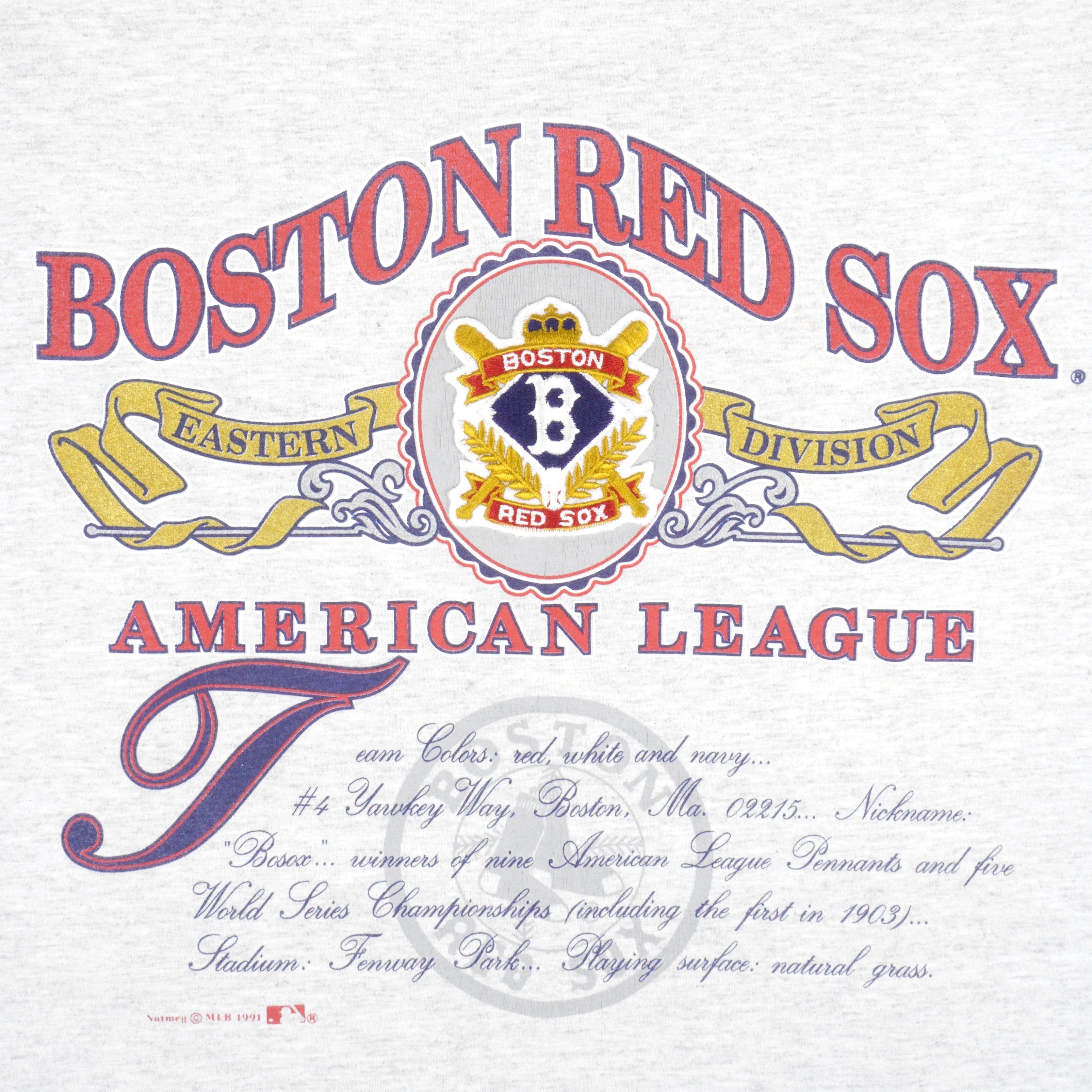 Vintage 1991 Boston Red Sox Fenway Park T Shirt MLB Baseball / 