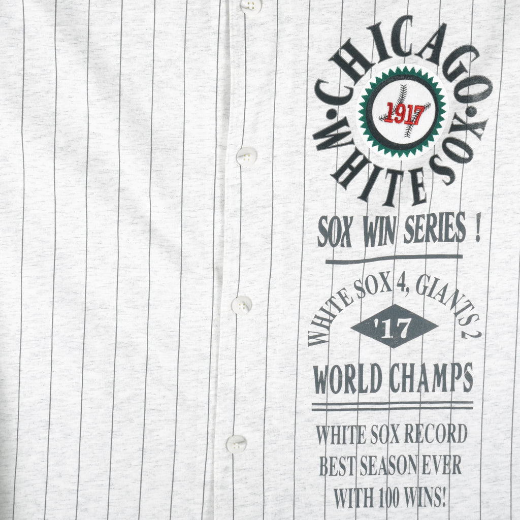 MLB (Long Gone) - Chicago White Sox Pinstripe Baseball Jersey 1990s Large Vintage Retro Baseball