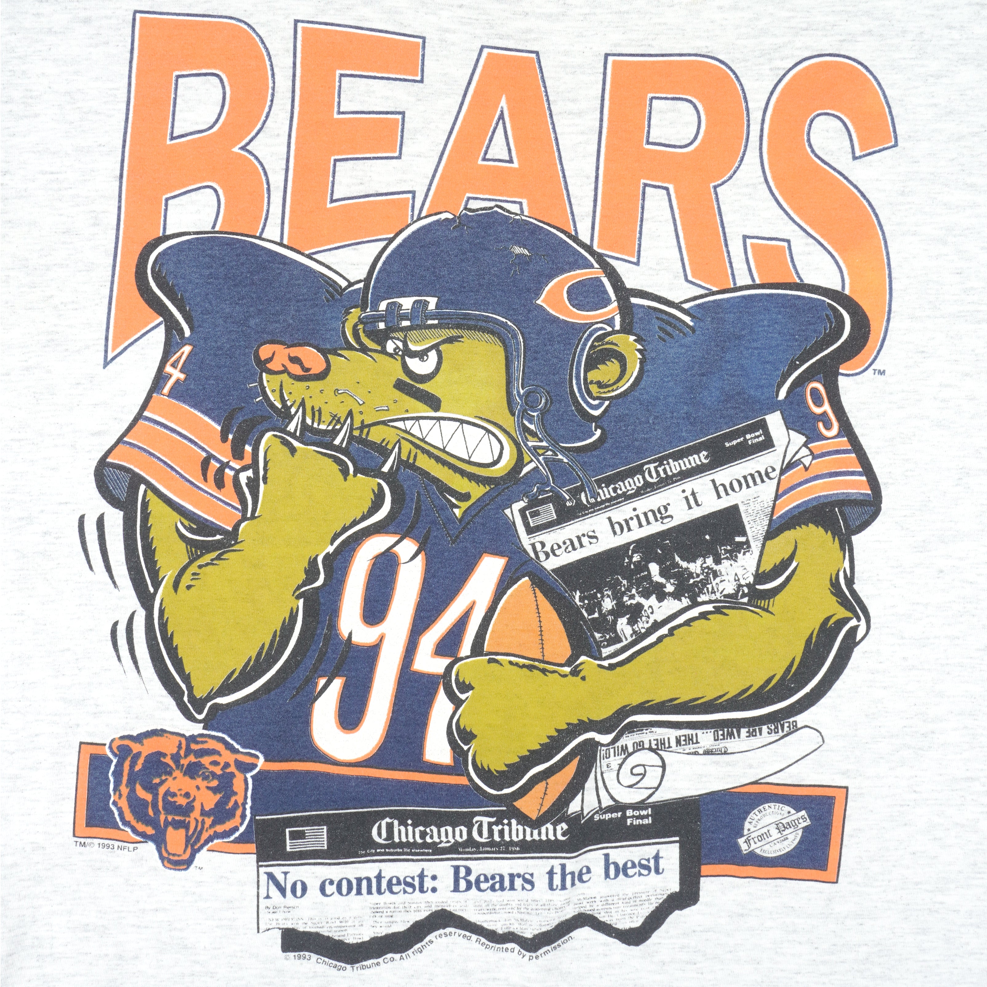 VintagebySav Vintage Chicago Bears Shirt Oversized Trendy Classic Blue Illinois Football NFL Football