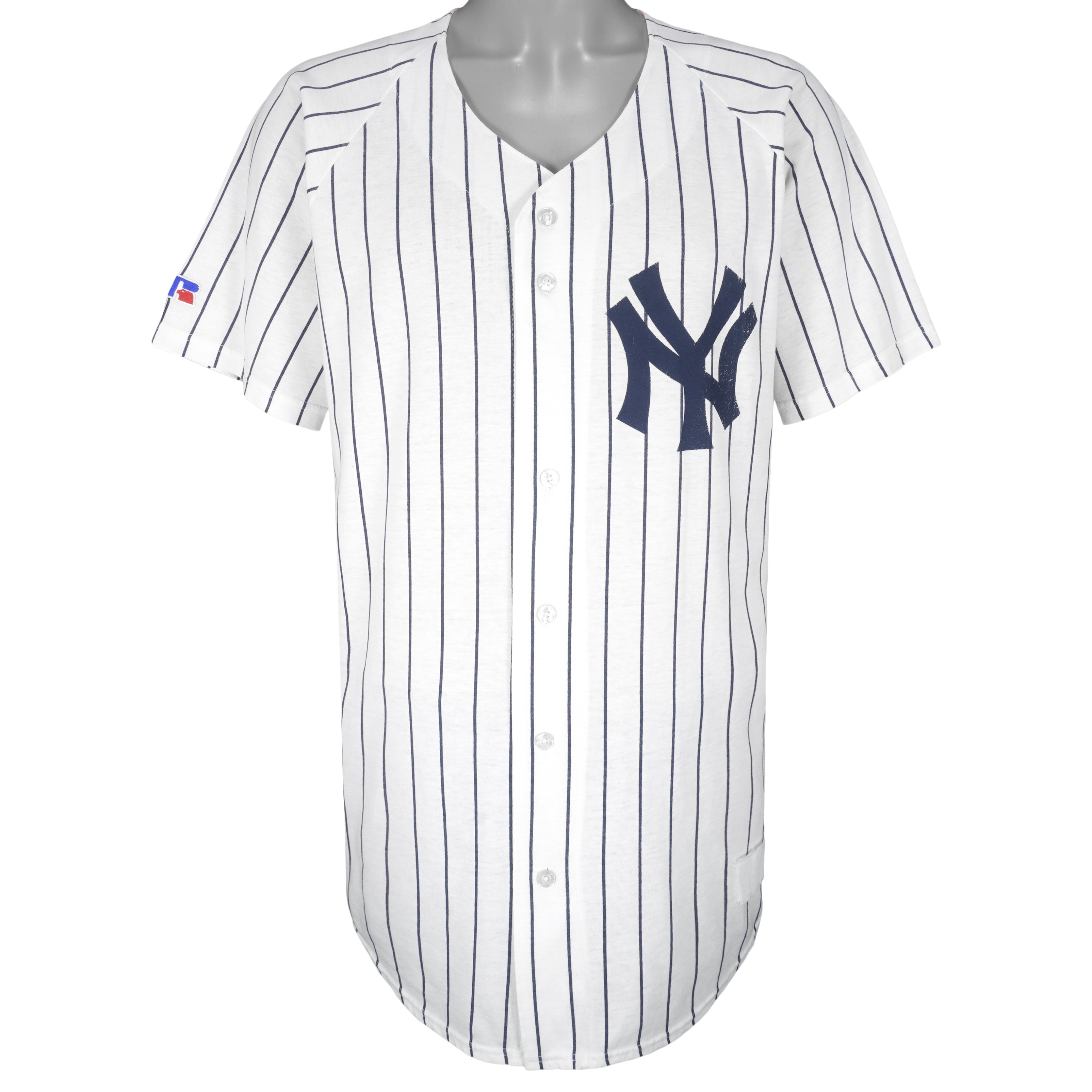 Vintage MLB (Russell Athletic) - New York Yankees Pinstripe Jersey 1990s  X-Large – Vintage Club Clothing