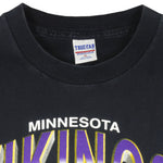 NFL (True-Fan) - Black Minnesota Vikings T-Shirt 1990s X-Large Vintage Retro Football