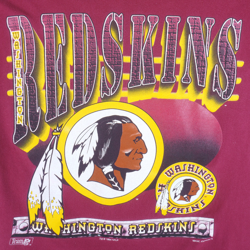 NFL (Magic Johnson Ts) - Washington Redskins T-Shirt 1994 Large Vintage Retro Football