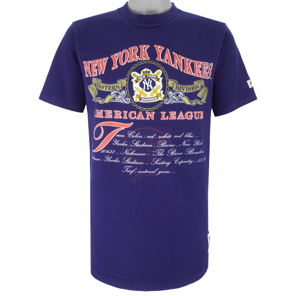 MLB (Nutmeg) - New York Yankees Single Stitch T-Shirt 1990s Large Vintage Retro Baseball