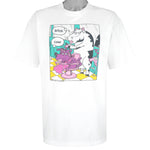 Vintage (Oneita) - The Cow Salon Cartoon Funny T-Shirt 1990s Large