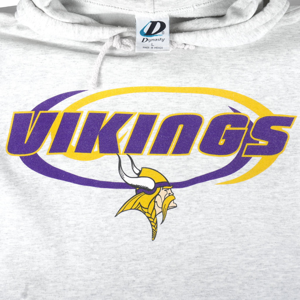 NFL (Dynasty) - Minnesota Vikings Hooded Sweatshirt 1990s Large Vintage Retro Football