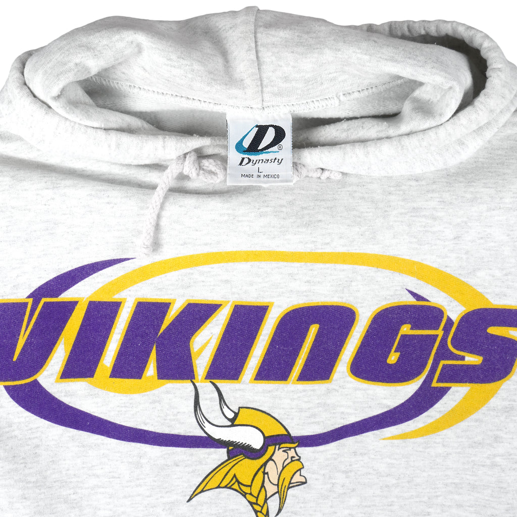 NFL (Dynasty) - Minnesota Vikings Hooded Sweatshirt 1990s Large Vintage Retro Football