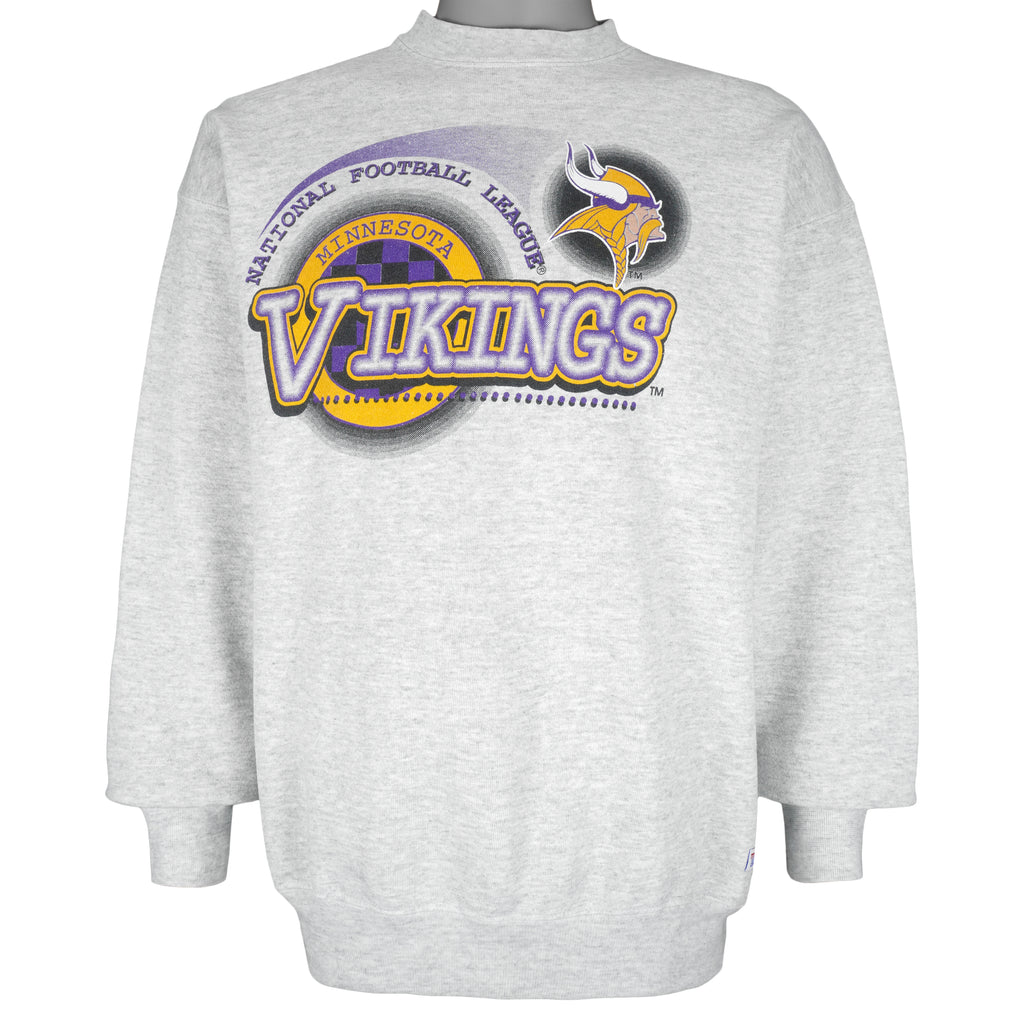 NFL (Trench) - Minnesota Vikings Crew Neck Sweatshirt 1990s X-Large Vintage Retro Football