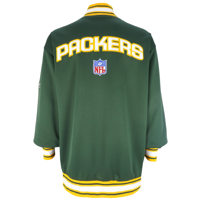 Vintage 00s Green NFL Green Bay Packers Hooded Windbreaker Jacket