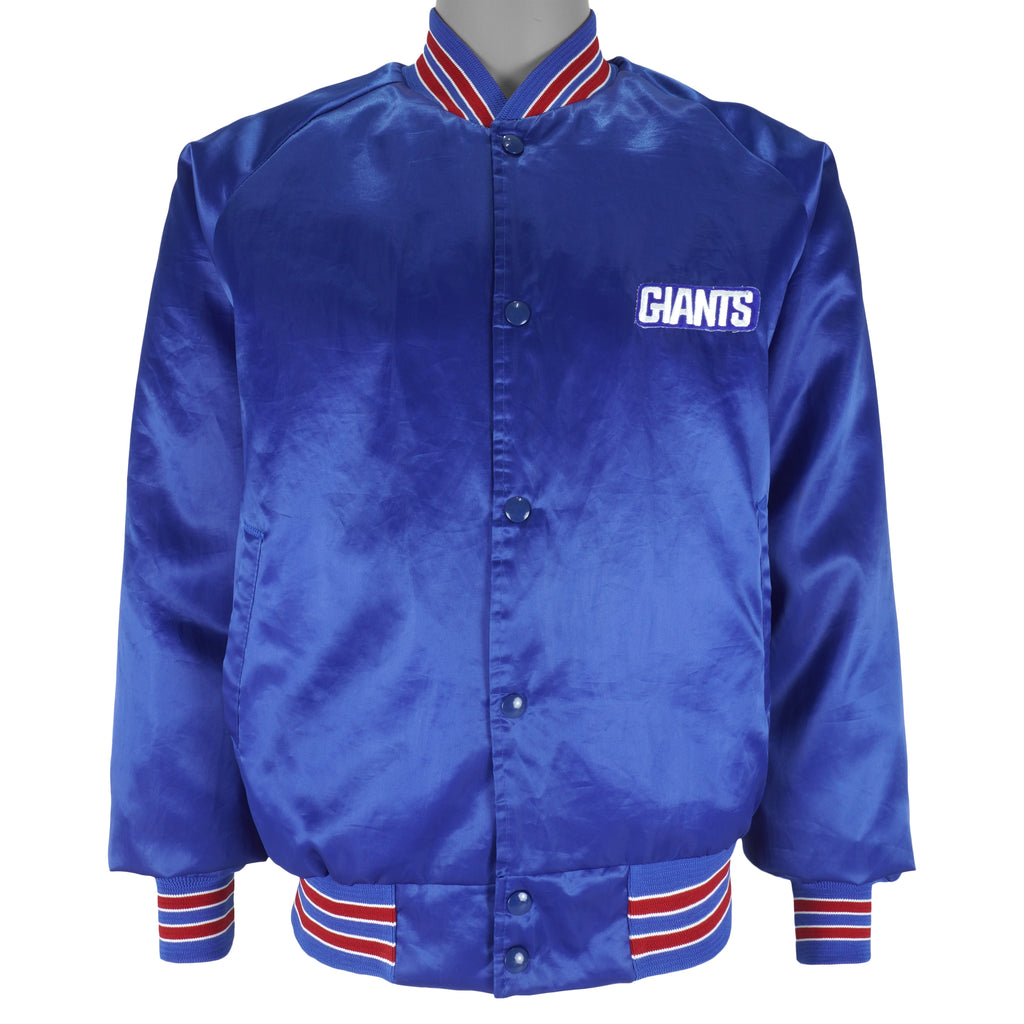 NFL - New York Giants Embroidered Satin Jacket 1980s Large Vintage Retro Football