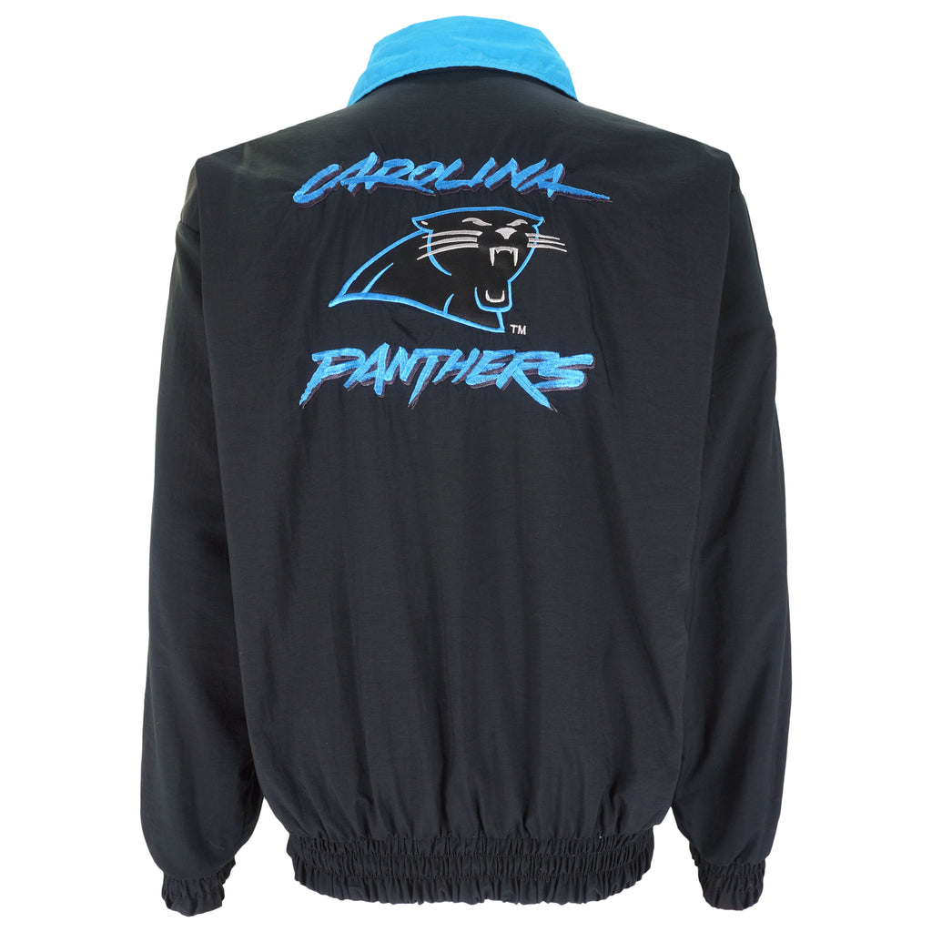 NFL (Motor Sport) - Carolina Panthers Zip -Up Windbreaker 1990s Large Vintage Retro Football